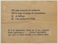 No más muertes ni violencia, 1983-1988