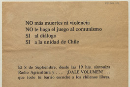 No más muertes ni violencia, 1983-1988