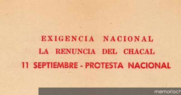 Exigencia nacional, 1983-1988