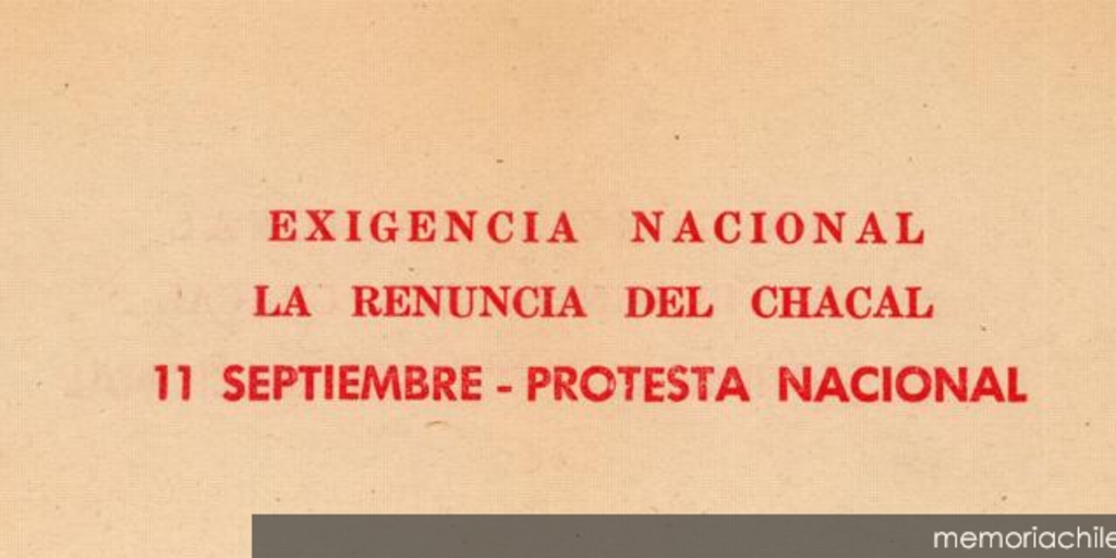 Exigencia nacional, 1983-1988