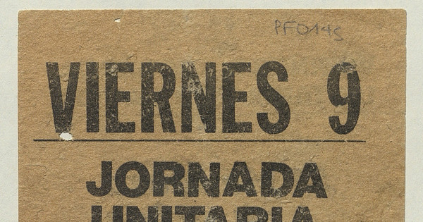 Viernes 9. Jornada unitaria por la vida