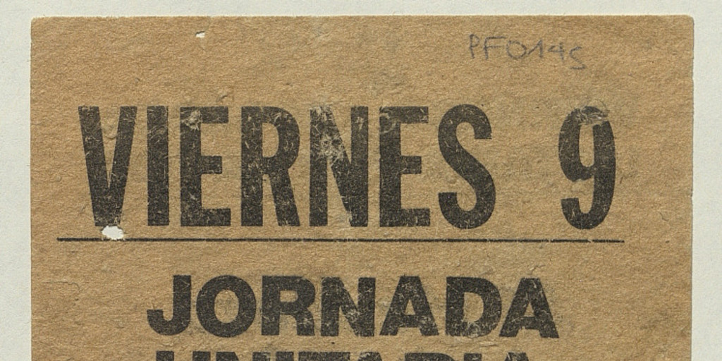 Viernes 9. Jornada unitaria por la vida