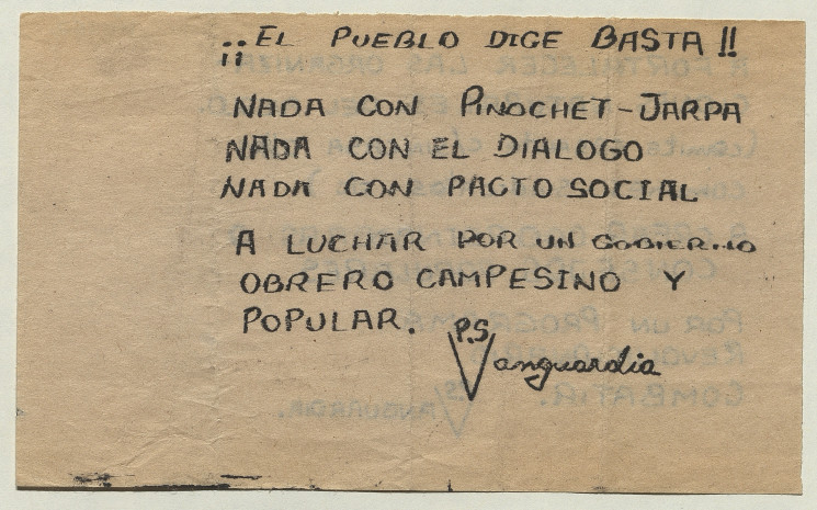 El pueblo dice basta, 1983-1988