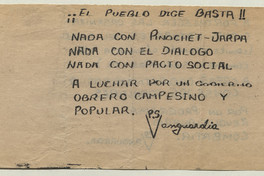 El pueblo dice basta, 1983-1988