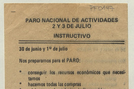 Paro Nacional de Actividades, 1983-1988