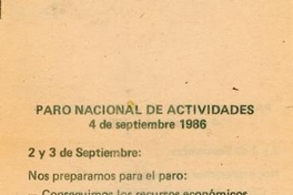 Paro Nacional de Actividades, 4 de septiembre de 1986