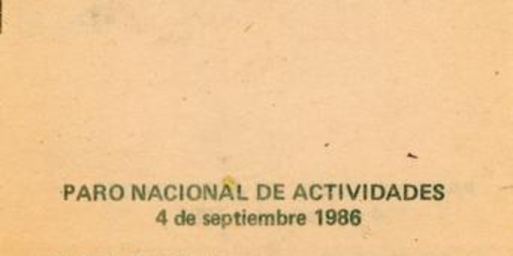 Paro Nacional de Actividades, 4 de septiembre de 1986