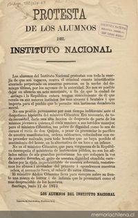 Protesta de los alumnos del Instituto Nacional