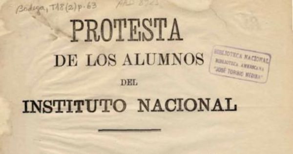 Protesta de los alumnos del Instituto Nacional