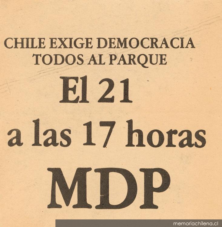 Chile exige democracia, 1983-1988