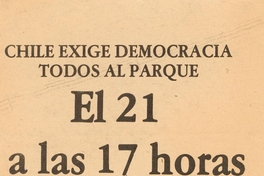 Chile exige democracia, 1983-1988