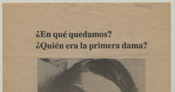 ¿En qué quedamos? ¿Quién era la primera dama? La Payita