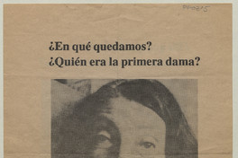 ¿En qué quedamos? ¿Quién era la primera dama? La Payita