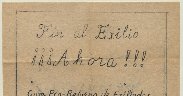 Fin al exilio ¡Ahora!