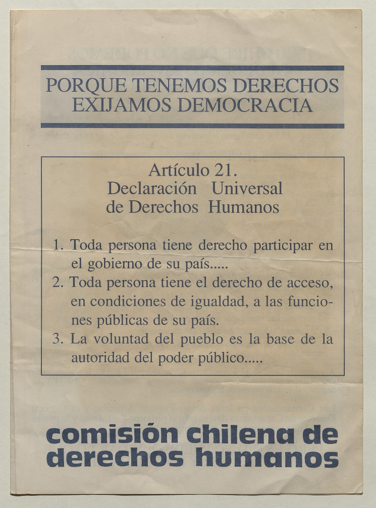 El Chile que no podemos ni debemos entregar a nuestros hijos, 1983-1988