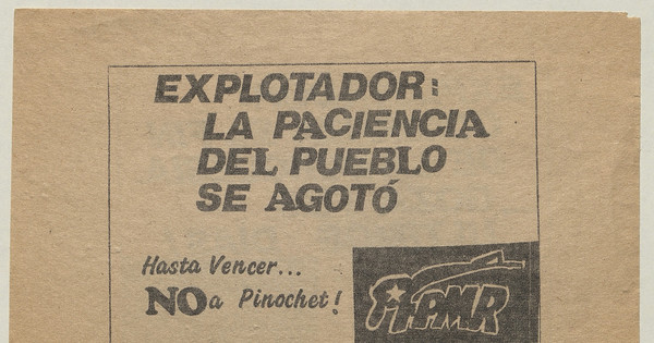 La paciencia del pueblo se agotó, 1983-1988