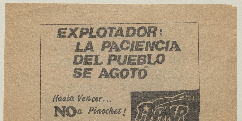 La paciencia del pueblo se agotó, 1983-1988