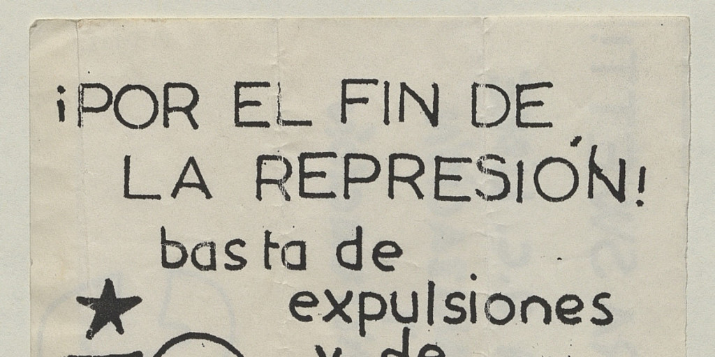 ¡Por el fin de la represión! Basta de expulsiones y de intervenciones