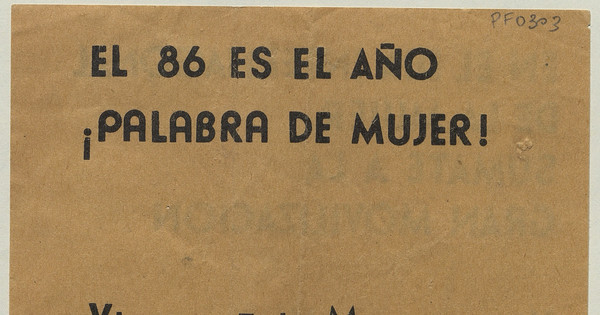 El 86 es el año, ¡palabra de mujer!
