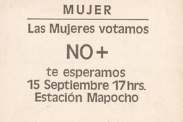 Mujer : las mujeres votamos No, 15 de septiembre 1988