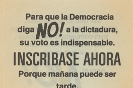Para que la democracia diga No, 1988