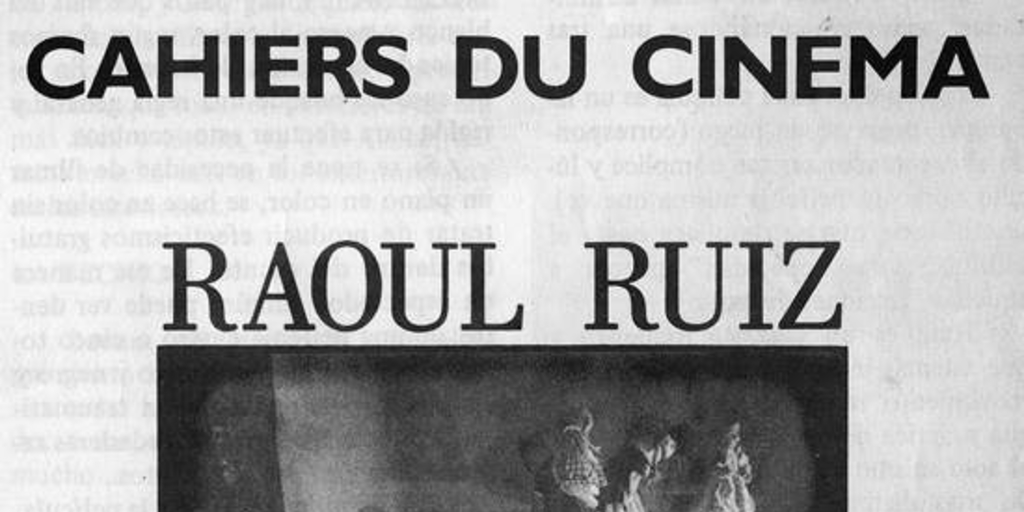 Portada del número especial de Cahiers du Cinéma dedicado a Raúl Ruiz, 1983