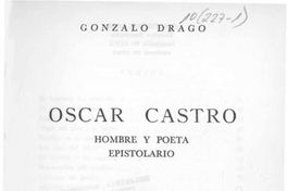 Óscar Castro: hombre y poeta. Epistolario