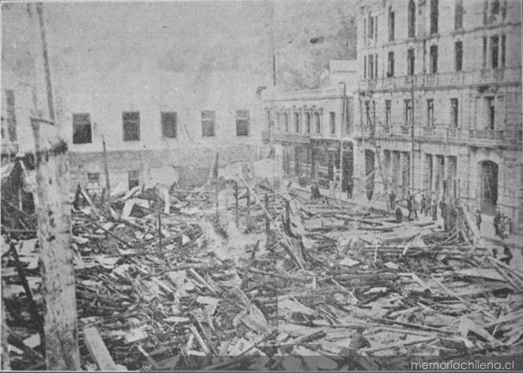 El Teatro Politeama de Santiago incendiado en 1908