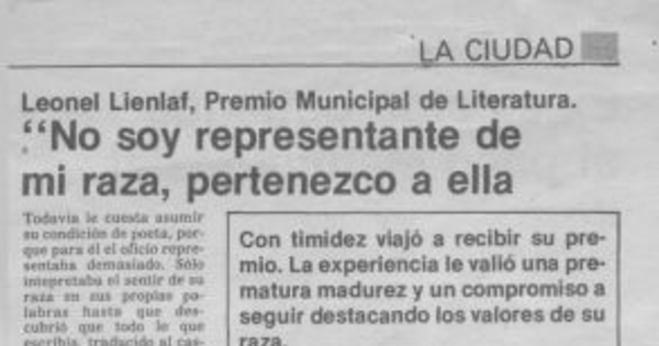 "No soy representante de mi raza, pertenezco a ella"