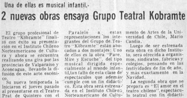 2 nuevas obras ensaya Grupo Teatral Kobramte