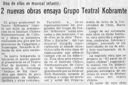 2 nuevas obras ensaya Grupo Teatral Kobramte