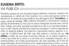 Eugenia Brito : "Vía pública"