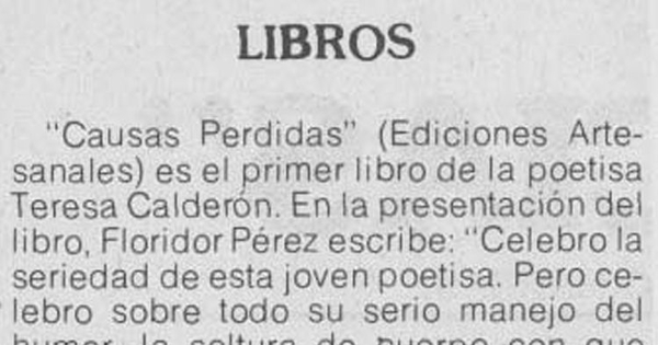 Libros: Causas Perdidas