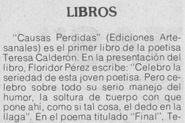 Libros: Causas Perdidas