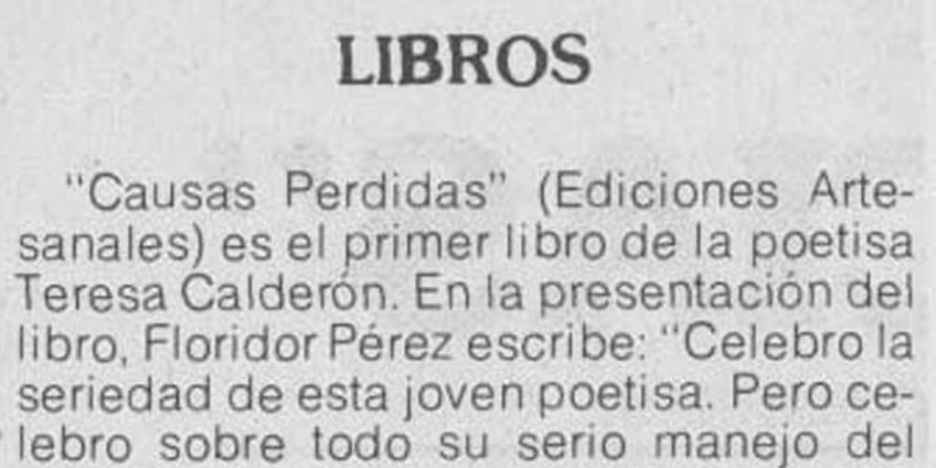 Libros: Causas Perdidas