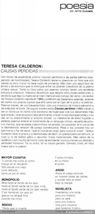 Teresa Calderón : "Causas perdidas"