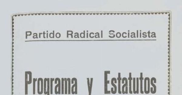 Programa y estatutos : aprobados en su congreso de 1935 y con modificaciones introducidas por el Consejo Ejecutivo Nacional en 19 de mayo de 1943