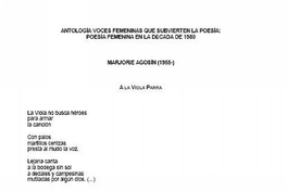 Antología voces femeninas que subvierten la poesía : poesía femenina en la década de 1980