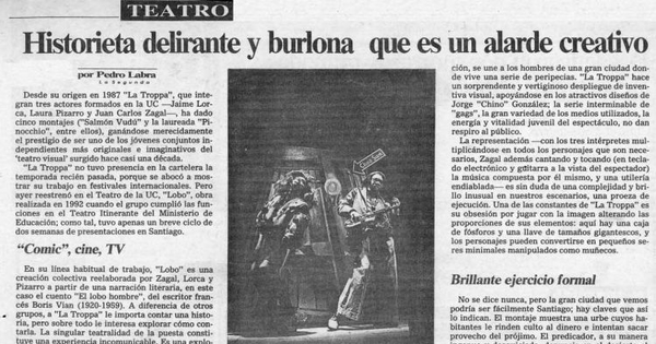 Historieta delirante y burlona que es un alarde creativo