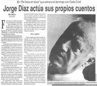Jorge Díaz actúa sus propios cuentos
