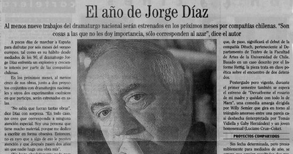 El año de Jorge Díaz