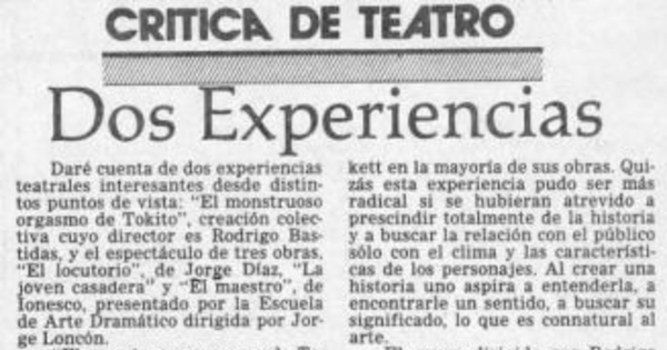 Dos experiencias