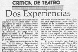 Dos experiencias