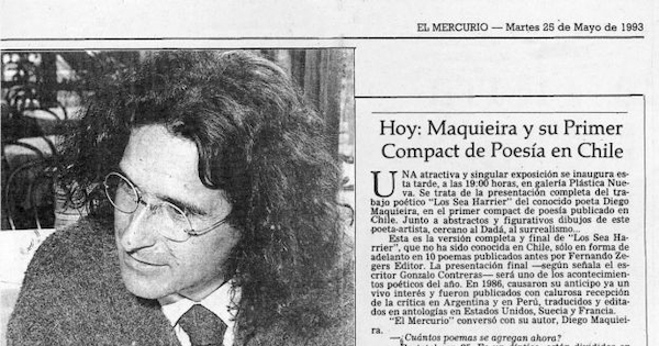 Hoy : Maquieira y su primer compact de poesía en Chile