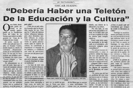 "Debería haber una teletón de la educación y la cultura"