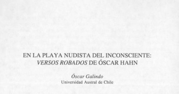 En la playa nudista del inconsciente, Versos robados de Óscar Hahn