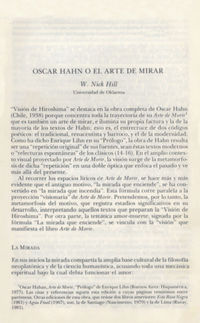 Oscar Hahn o el arte de mirar