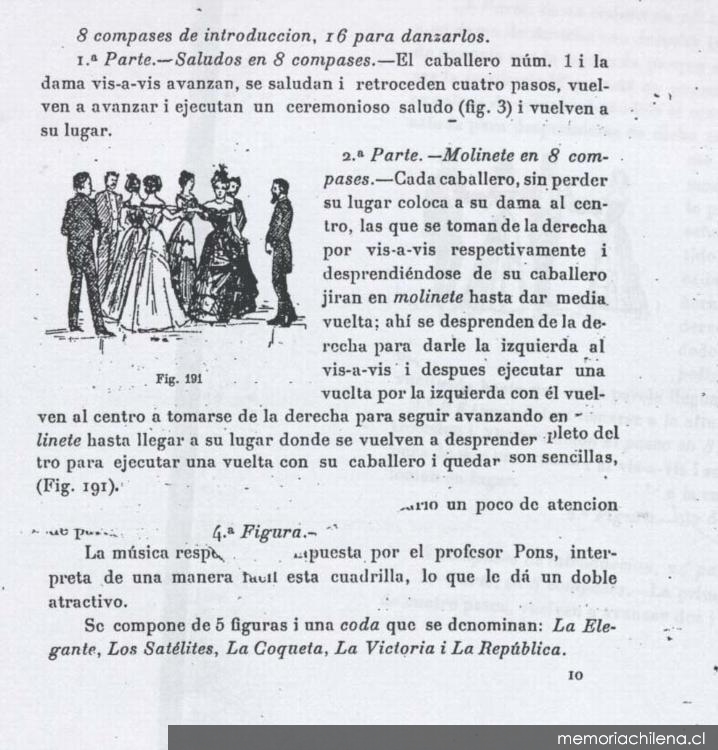 Instrucciones para contradanza, 1908