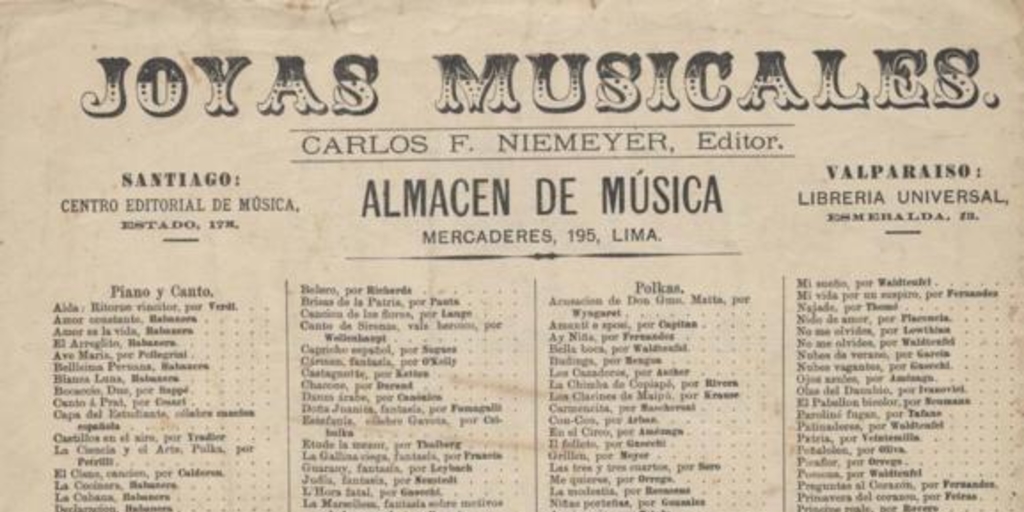 Joyas musicales editado por Niemeyer, 1900