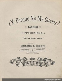 ¿Y porque no me queris? : canción (provinciana) para piano y canto